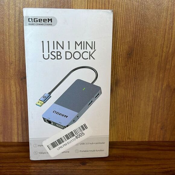 Qgeem 11 in 1 Mini USB Dock, USB 3.0 Docking Station, Triple Display USB Hub - Picture 2 of 7
